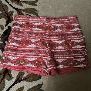 High Waisted Sequined Shorts